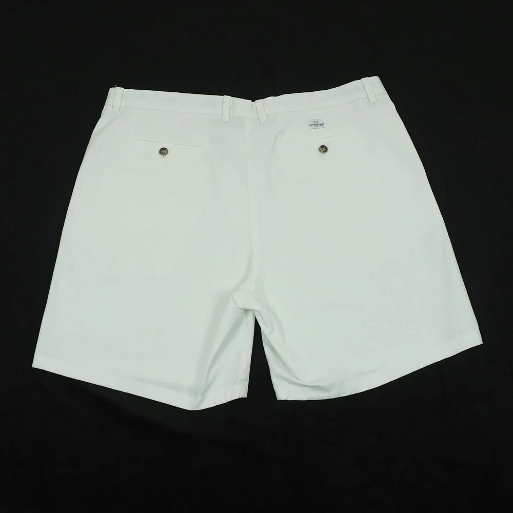 Vineyard Vines Breaker Stretch Chino Shorts Mens 44 White Flat Cotton Blend Walk